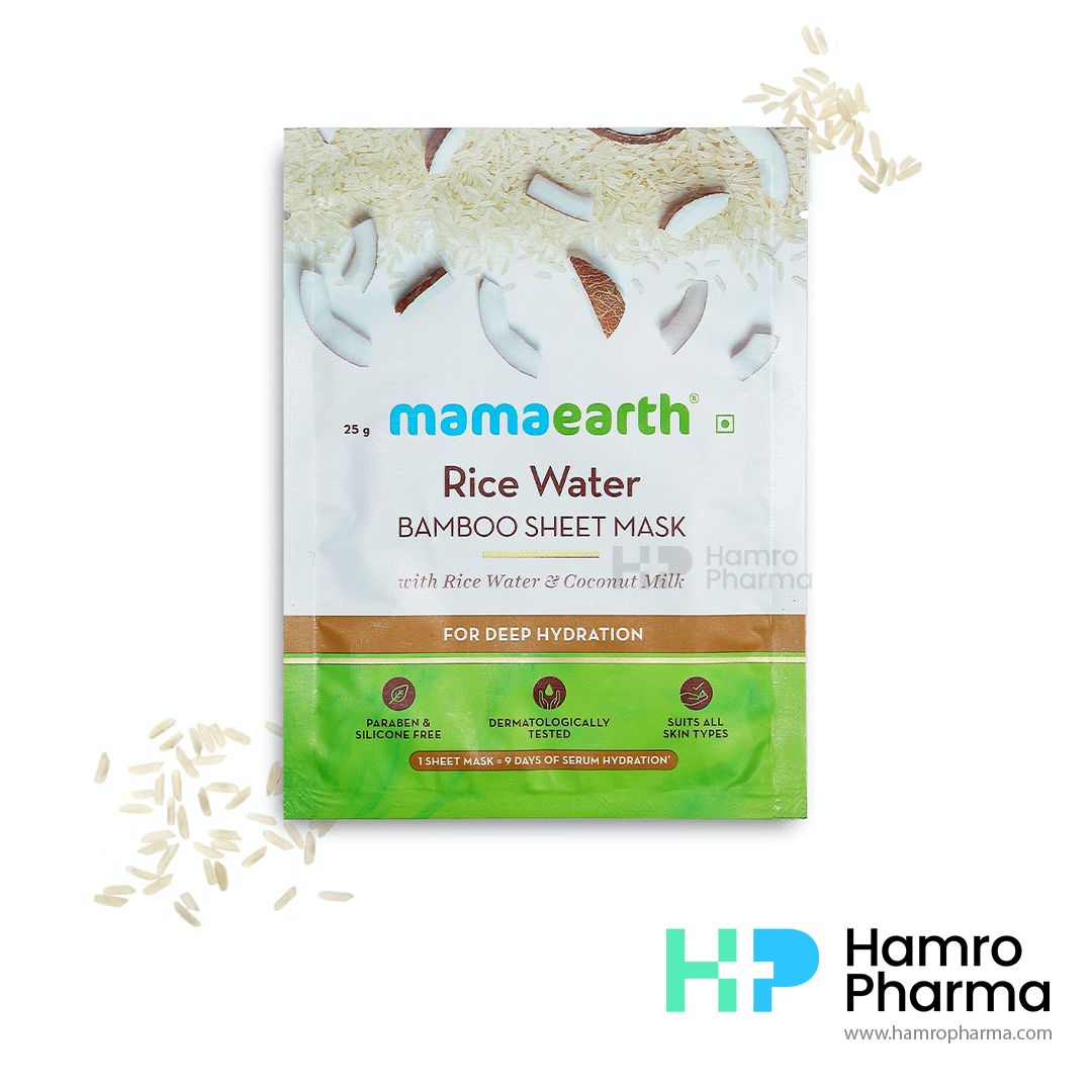 Mamaearth, Bamboo Sheet Mask with Rice Water & Coconut Milk - 25g